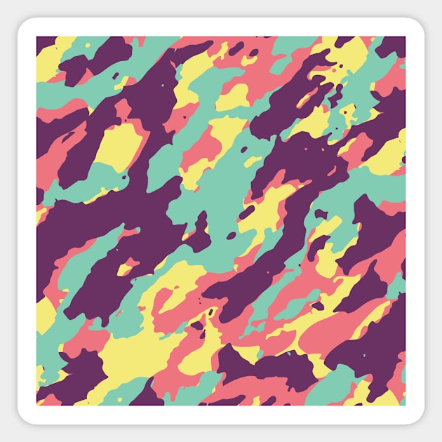 Colorful Camouflage Pattern Face Mask Sticker by 2blackcherries